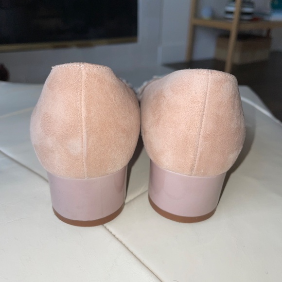 Manolo Blahnik Beige Suede Leather Metallic Flower Lista 30 Heels, Size 37 - Picture 6 of 10